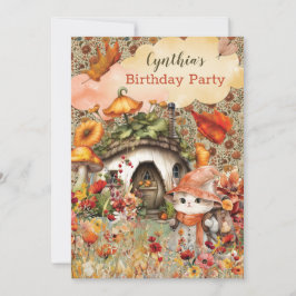 Herfst Kitty Feest Uitnodiging