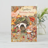 Herfst Kitty Feest Uitnodiging (Staand voorkant)