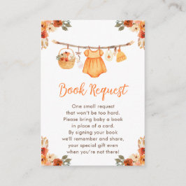 Herfst Kleding Lijn Meisje Baby shower Boek Aanvra Informatiekaartje