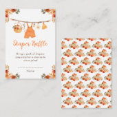 Herfst Kleding Line Boy Baby shower Luier Raffle Informatiekaartje (Voorkant / Achterkant)