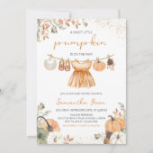 Herfst Kleding Little Pumpkin Baby shower Kaart (Voorkant)