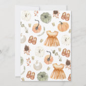 Herfst Kleding Little Pumpkin Baby shower Kaart (Achterkant)