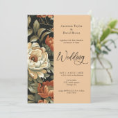 Herfst Klei Bloemen Huwelijksuitnodiging Kaart (Staand voorkant)