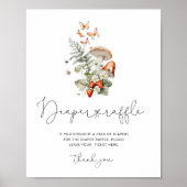 Herfst klein paddenstoel bos luier tombola bord poster (Voorkant)