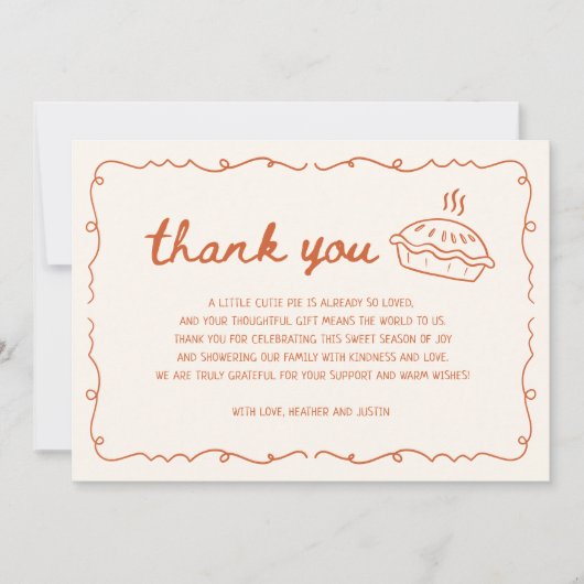 Herfst Kleine Moppie Baby Shower  Bedankkaart (Voorkant)