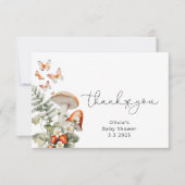Herfst kleine paddenstoel baby shower dank u kaart (Voorkant)