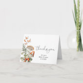 Herfst kleine paddenstoel baby shower dank u kaart (Voorkant)