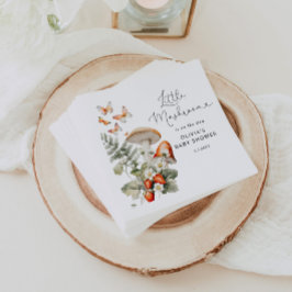 Herfst kleine paddenstoel baby shower servet