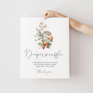 Herfst kleine paddestoel woodland luier verloting  poster