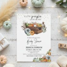 Herfst Kleine Pompoen Aquarel Baby Shower
