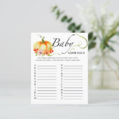 Herfst kleine pompoen baby race game (Staand voorkant)