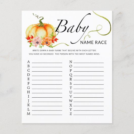 Herfst kleine pompoen baby race game (Voorkant)