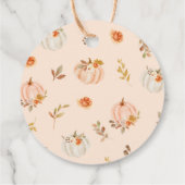 Herfst kleine pompoen baby shower dank u bedankjes labels (Achterkant)