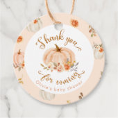 Herfst kleine pompoen baby shower dank u bedankjes labels (Voorkant)