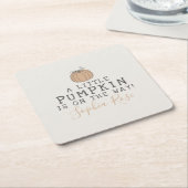 Herfst Kleine Pompoen baby shower Decor Kartonnen Onderzetters (Schuin)