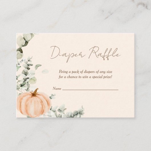 Herfst kleine pompoen Baby shower Informatiekaartje (Voorkant)