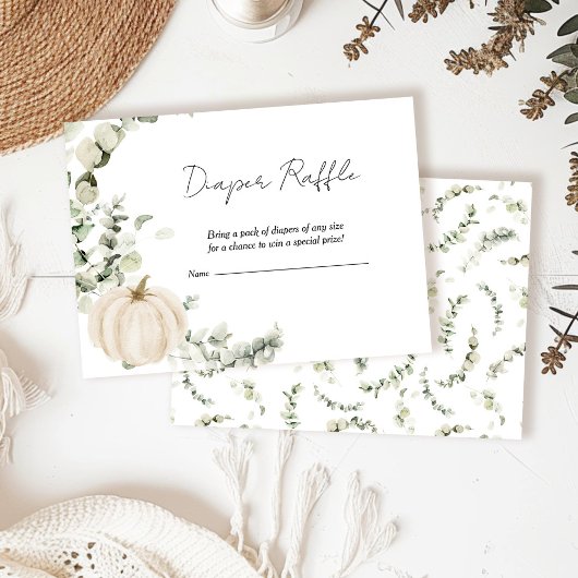 Herfst kleine pompoen Baby shower Informatiekaartje