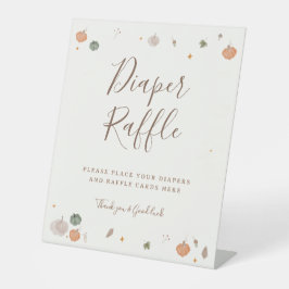 Herfst Kleine Pompoen Baby Shower Luier Raffle Bor Reclamebord Met Voetstuk