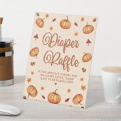 Herfst Kleine Pompoen Baby shower Luier Raffle Reclamebord Met Voetstuk (Insitu)
