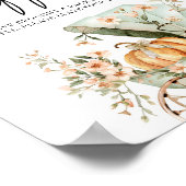 Herfst kleine pompoen Baby shower Poster (Hoek)