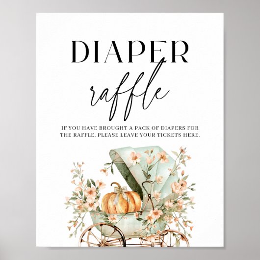 Herfst kleine pompoen Baby shower Poster (Voorkant)