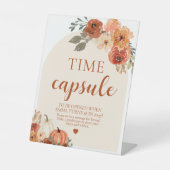 Herfst Kleine Pompoen Baby shower Tijd Capsule Tek Reclamebord Met Voetstuk (Voorkant)