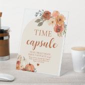 Herfst Kleine Pompoen Baby shower Tijd Capsule Tek Reclamebord Met Voetstuk (Insitu)