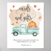 Herfst Kleine Pompoen Boerderij Truck Kaarten en g Poster (Voorkant)