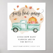 Herfst kleine pompoen Boerderij truck raden hoevee Poster (Voorkant)