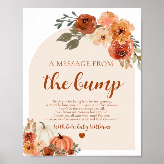 Herfst kleine pompoen een bericht van de bump teke poster (Voorkant)