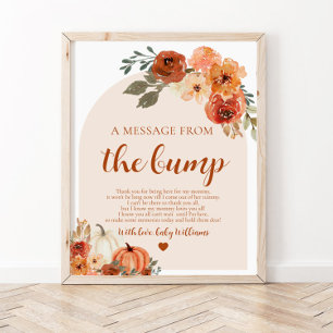 Herfst kleine pompoen een bericht van de bump teke poster