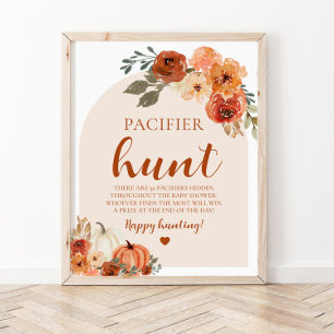 Herfst Kleine Pompoen Fopspeen Hunt Baby shower Sp Poster