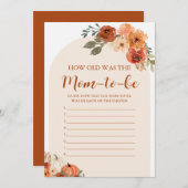 Herfst kleine pompoen hoe oud was de moeder-to-be kaart (Voorkant / Achterkant)