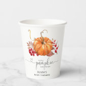 Herfst kleine pompoen is op weg baby shower papieren bekers (Voorkant)