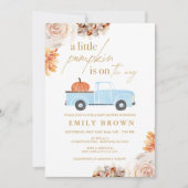 Herfst kleine pompoen jongen Baby shower uitnodigi Kaart (Voorkant)