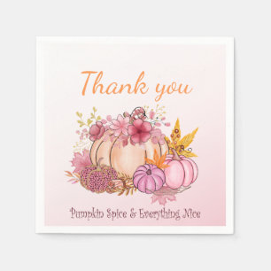 Herfst kleine pompoen kruid mooi baby shower feest servet