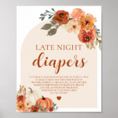 Herfst kleine pompoen late night luiers Baby showe Poster (Voorkant)