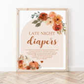 Herfst kleine pompoen late night luiers Baby showe Poster