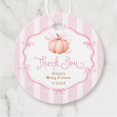 Herfst kleine pompoen meisje Baby shower dank u Bedankjes Labels (Voorkant)
