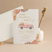 Herfst kleine pompoen meisje Baby shower uitnodigi Kaart