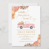 Herfst kleine pompoen meisje Baby shower uitnodigi Kaart (Voorkant)