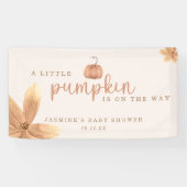 Herfst kleine pompoen op de weg Baby shower Spandoek (Horizontaal)