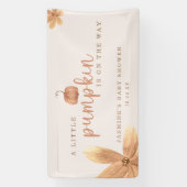 Herfst kleine pompoen op de weg Baby shower Spandoek (Verticaal)