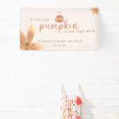 Herfst kleine pompoen op de weg Baby shower Spandoek (Insitu)