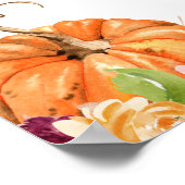 Herfst Kleine pompoen op weg naar welkom bord Poster (Hoek)