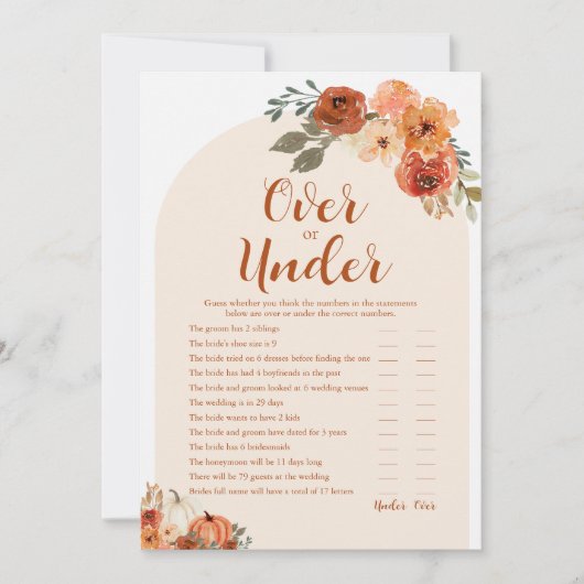 Herfst kleine pompoen over of onder Baby shower sp Kaart (Voorkant)