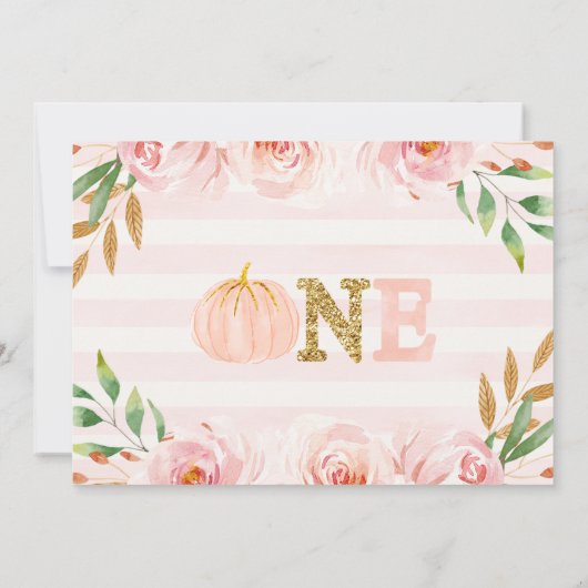 Herfst kleine pompoen pompoen verjaardagsuitnodigi kaart (Achterkant)