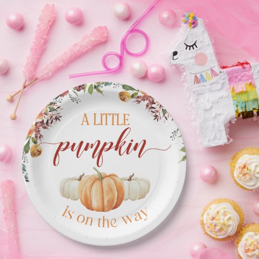 Herfst Kleine Pompoen RSVP-reactiekaart Papieren Bordje (Feest)