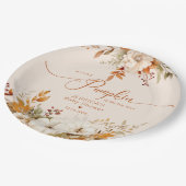 Herfst kleine pompoen rustiek baby shower papieren bordje (Gekanteld)