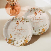 Herfst kleine pompoen rustiek baby shower papieren bordje